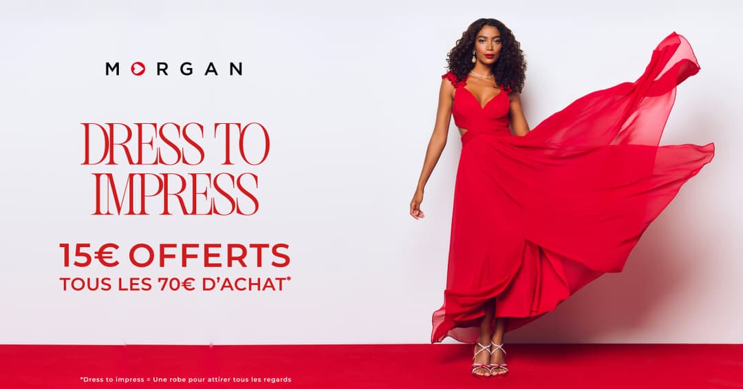 15€ tous les 70€ d’achat chez Morgan