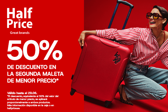 Prepara tu viaje: 50% en la segunda maleta en HalfPrice