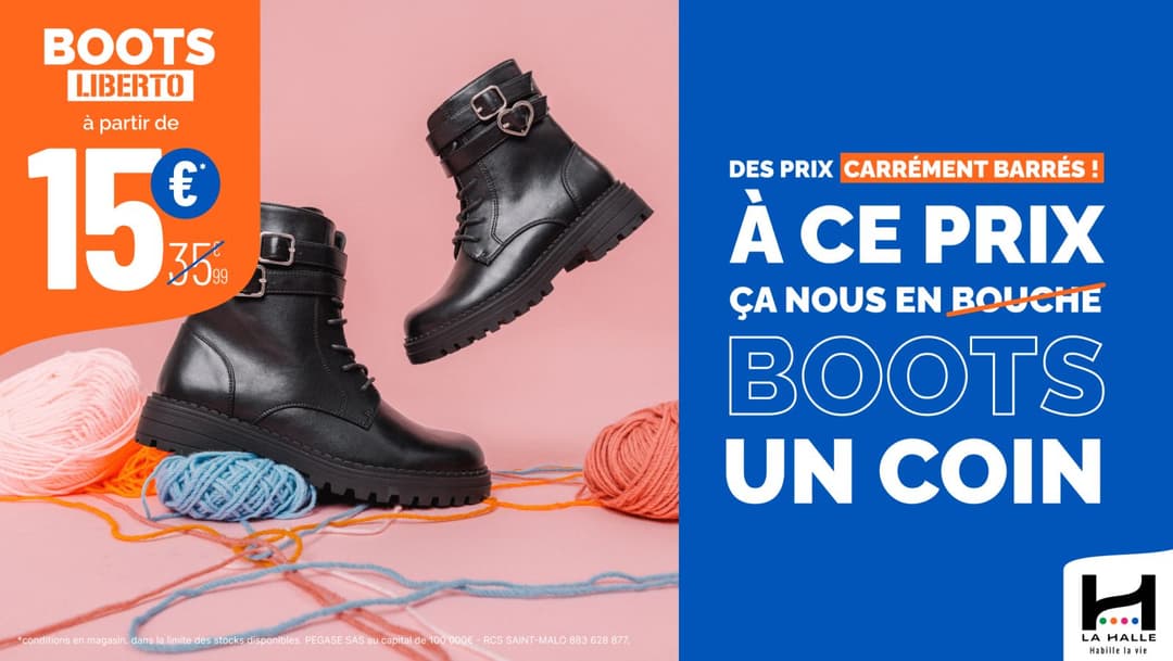 Boots CREEKS et LIBERTO à des prix carrément barrés à la Halle